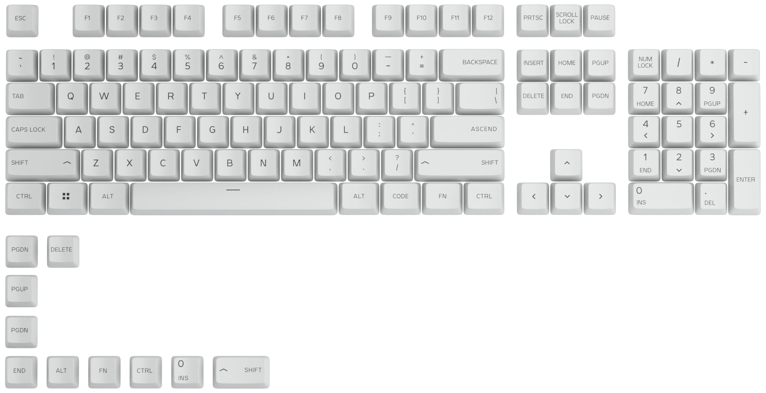 GLORIOUS Gaming 115x GPBT Keycaps - Cherry Profile, Super Durable PBT Plastic, Eye Catching Aesthetics, Superior Sound, Original Typeface - American QWERTY Layout - Arctic White