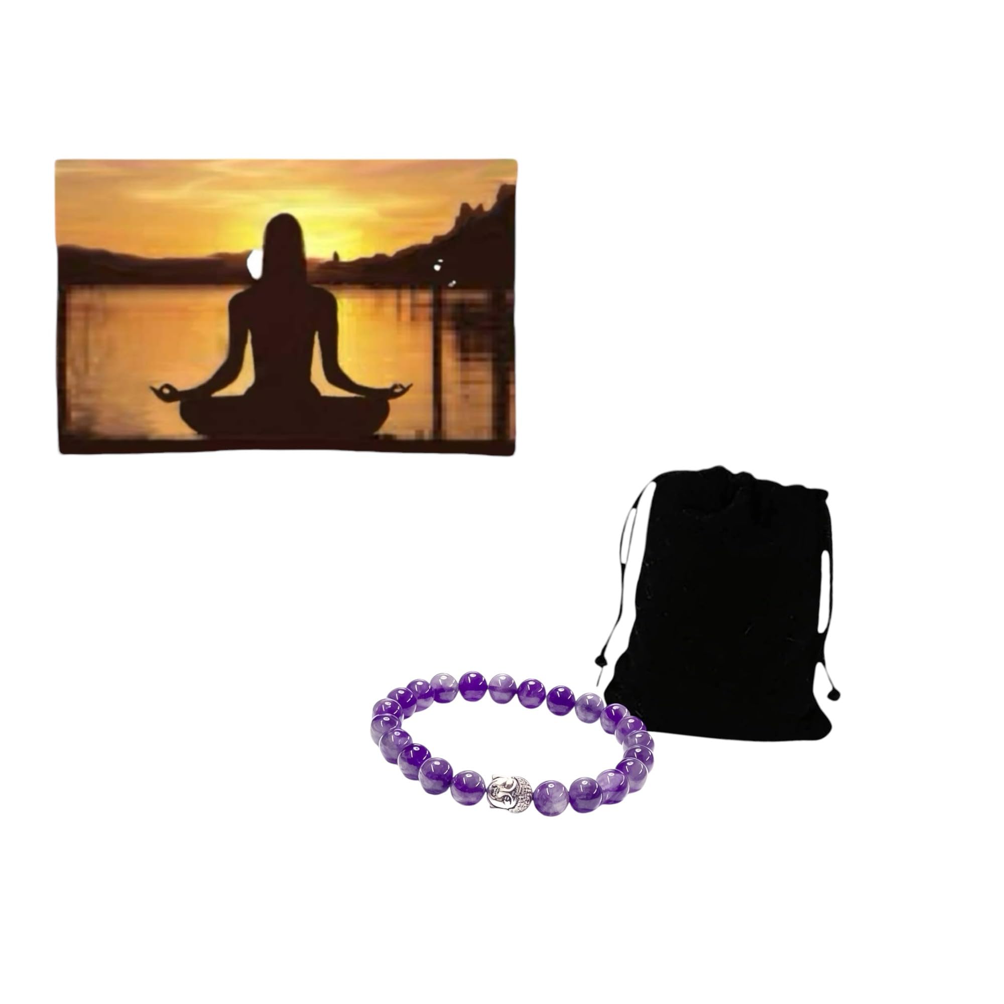 Generico ALCHIMIA - Bracciale unisex Buddha pietre vere naturali mm.8 (CALCITE GIALLA
