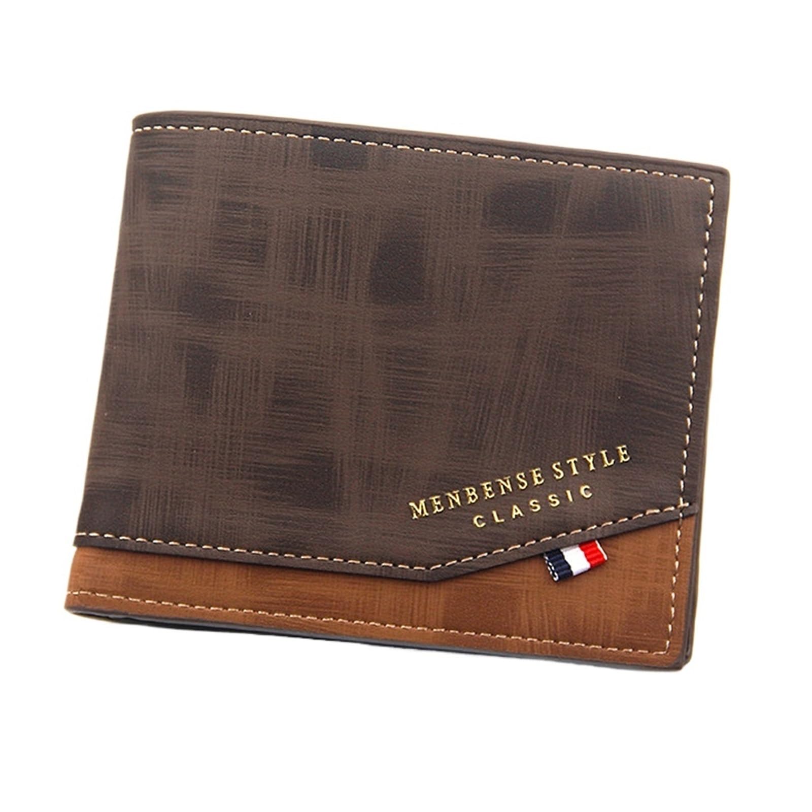 Monedero clásico delgado de cuero esmerilado premium negro con tarjetero elegante de hombre 7