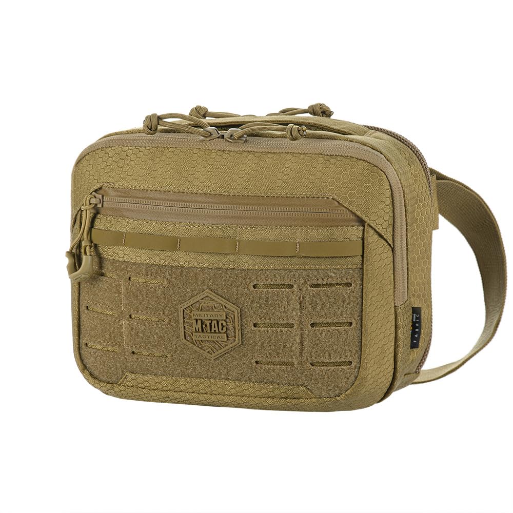M-Tac EDC Elite HEX Bag - Cordura 500D taktyczna torba na ramię z systemem szybkiego dostępu do broni, organizerem EDC, etui na telefon komórkowy i panelem krosowym, może być noszona po obu stronach