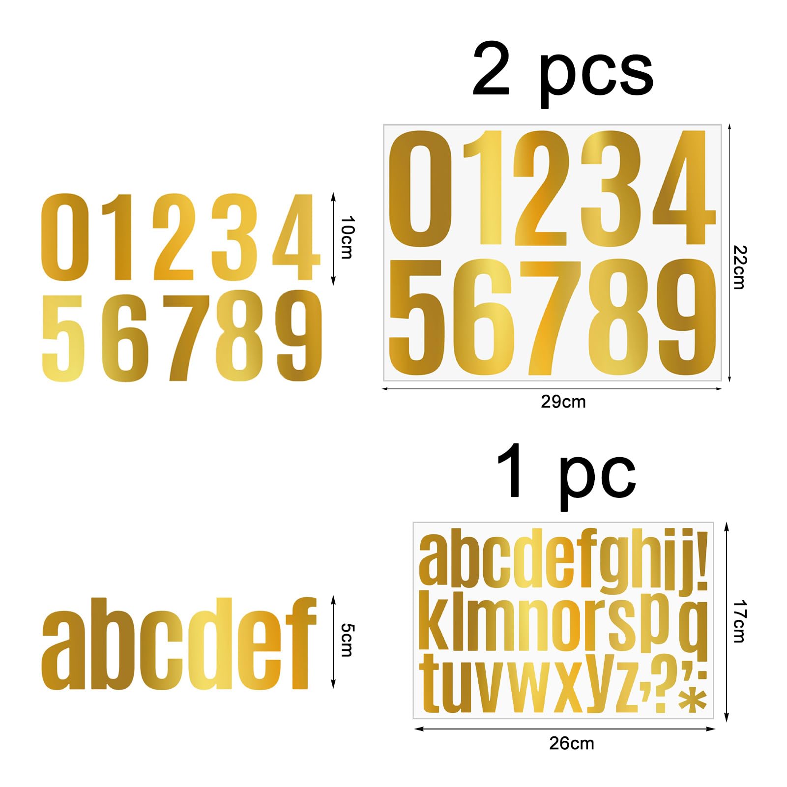 Adesivi Numeri Dorati 4cm - 10 Fogli Impermeabili, Per Caschi, Numeri Civici, Attività Sportive - Foto 3