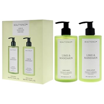 SpaceNK Beauty Lime & Mandarin Hand Wash & Lotion Duo Hydrating & Nourishing Formula Citrus Infused Vegan & Cruelty-Free Suitable for All Skin Types Soft, Smooth Hands 2 Pc, 11.8oz