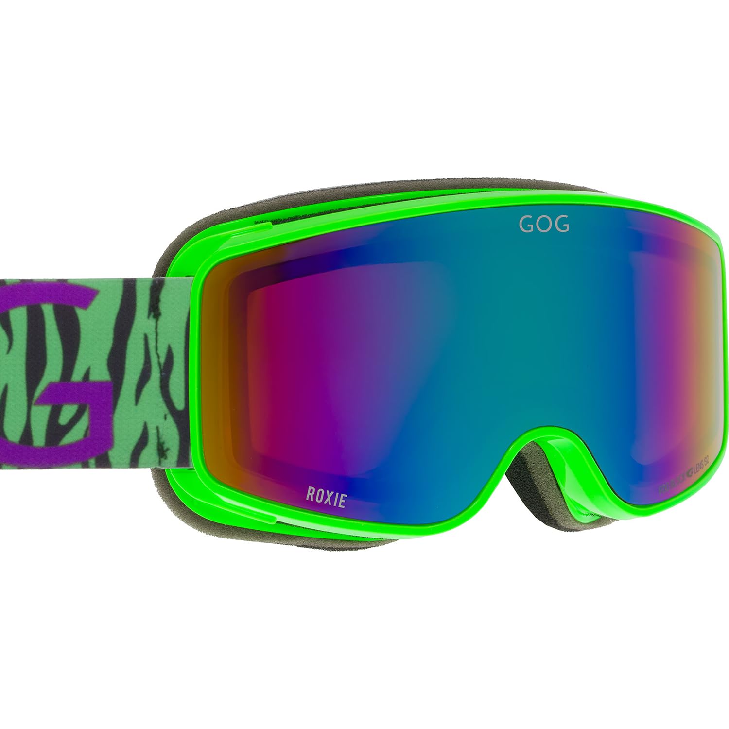 GOG Roxie H970-1 Lunettes de ski pour enfant avec protection UV400, anti-buée et miroir, double lentille en polycarbonate, cadre en TPU flexible - Vert