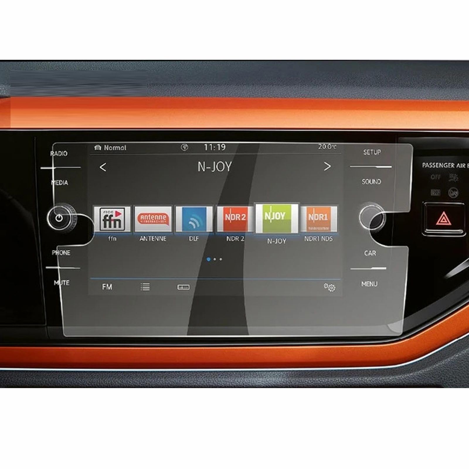 Pellicola Protettiva in Vetro temperato per Console Centrale per Auto, Pellicola Protettiva per VW Polo 2017-2019