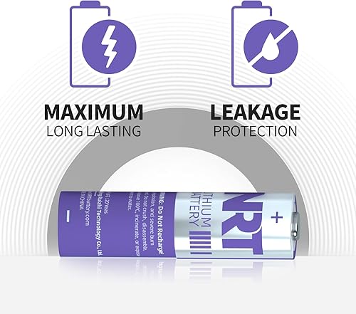 Miniatura 9 de NRT Paquete de 48 pilas AA de hierro de litio doble A, 1.5 V, 3000 mAh, baterías de litio AA de larga duración para cámara Blink, repuesto de