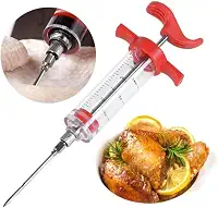 Seringa Culinária Injetora De Temperos Recheio Para Carnes Frangos Costela Carneiro 30 ml | Injeção de Líquidos | Molhos | Agulha Em Aço Inoxidável