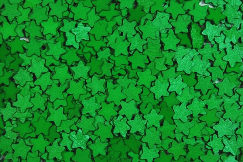 celloexpress 18mm Green Wooden Stars - Embellishments Ideal for Crafting Scrapbooking Box Frames (Pack of 250)