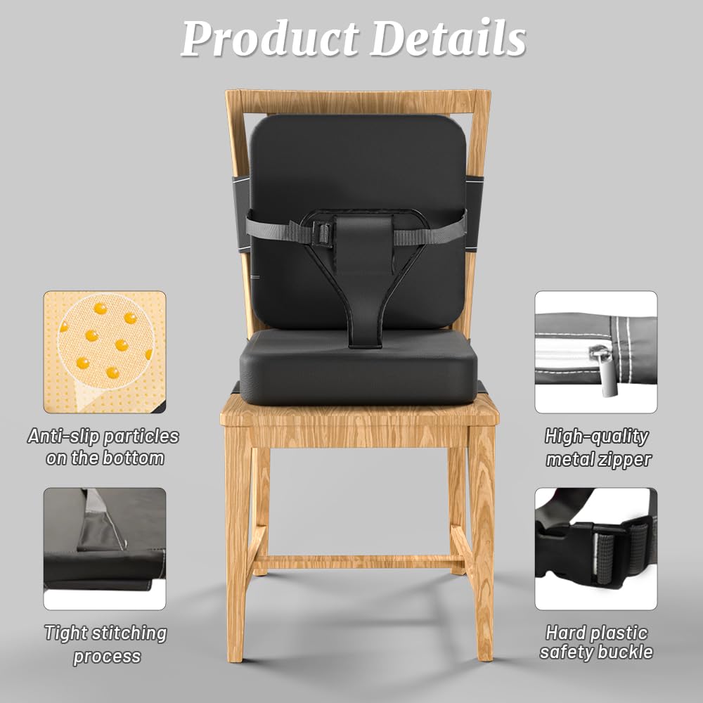 FuGuiB Rialzo Sedia Bambini,Alzasedia Bambini,Rialzo Sedia Bambini Da Tavolo,Cuscino Sedia Bambini,Cuscino Rialzo Sedia Per Bambini,Alzatina Sedia Per Bambini(grigio-02)