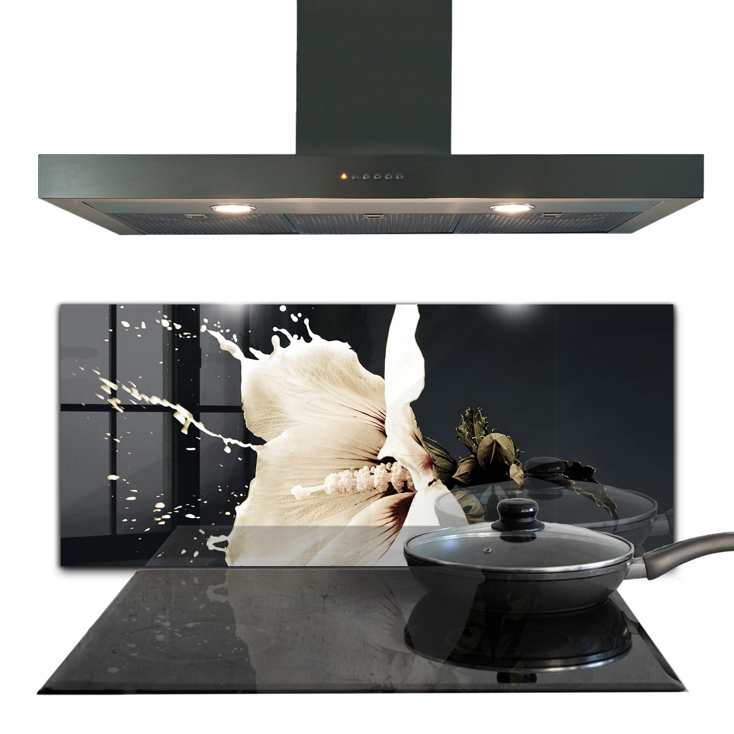 Panneau de cuisine fleur blanche abstraite pour sublimer votre intérieur