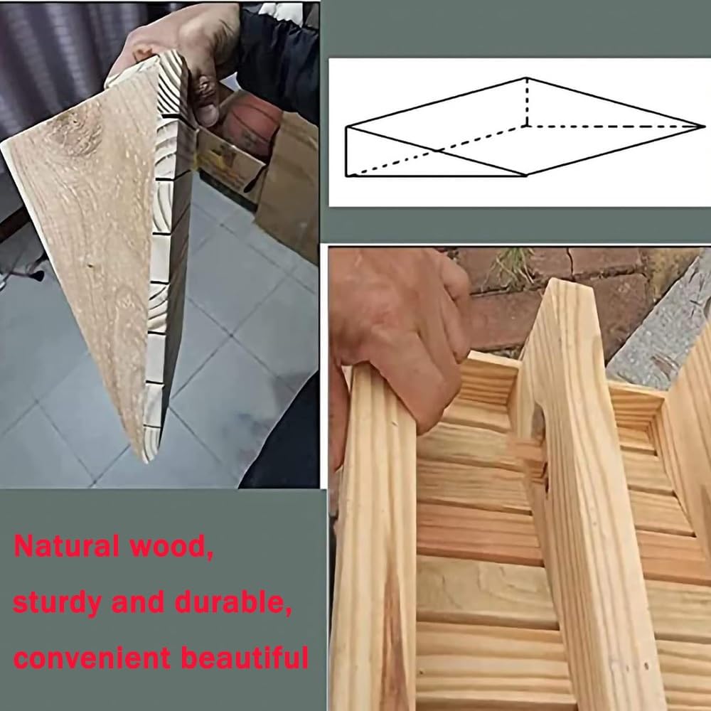 Rampa para Sillas De Ruedas De 7-15cm Altura, Rampas De Acceso De Madera para Escalones, Rampa Antideslizante para Bordillos, Rampas De Transición para Entradas(38.8x35x15cm/15.3x13.8x5.91in)