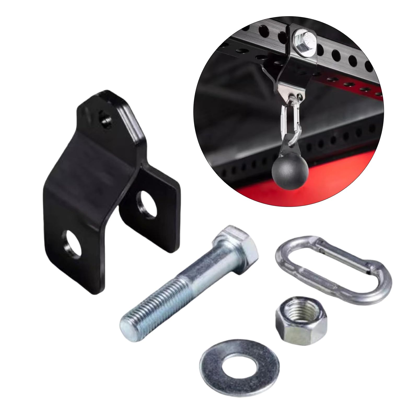 Fitnessgeräte Halterung Zubehör für Yoga Trainingsband inklusive Halterung Karabiner Clip Schraubstange Schraubgewinde Yoga Training