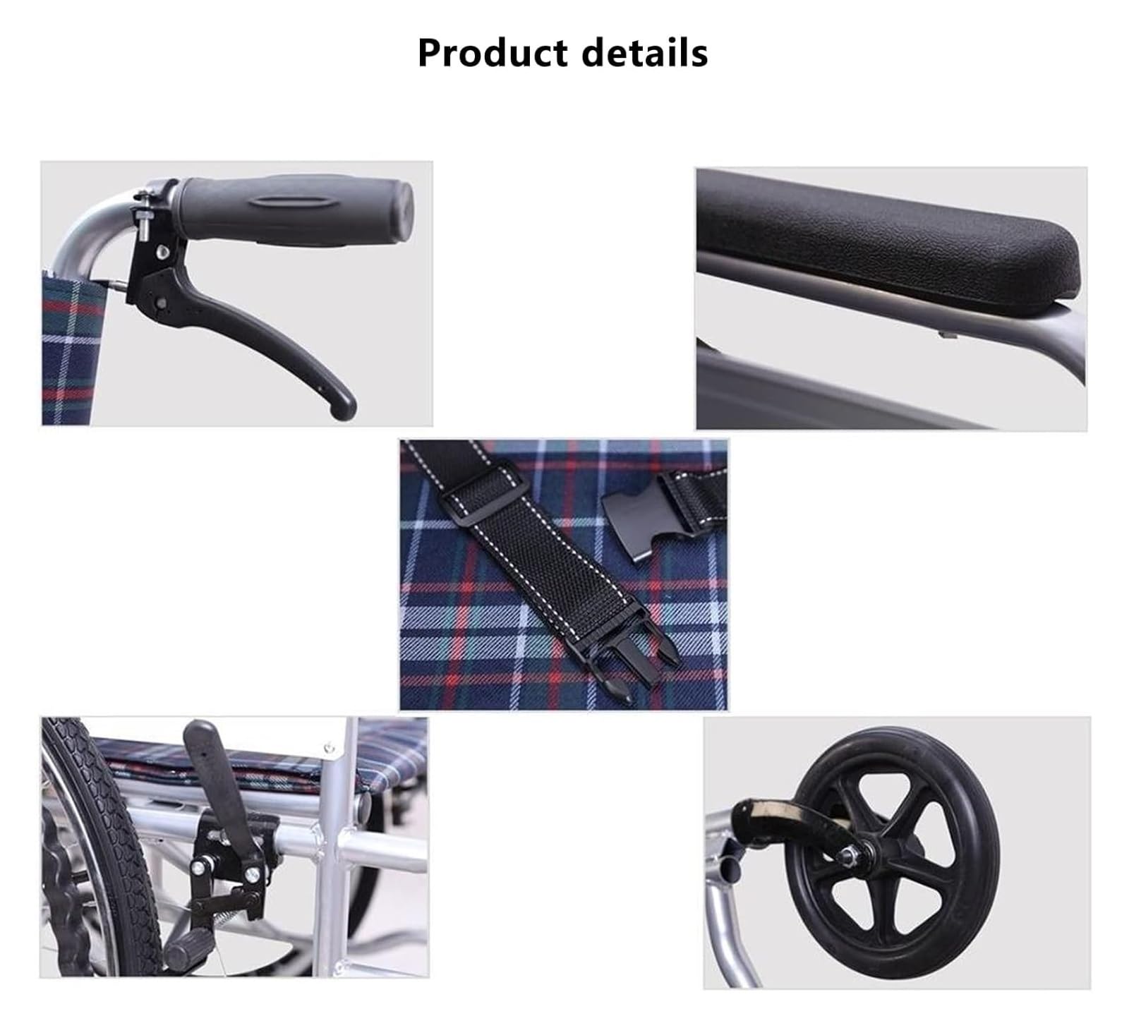 Silla De Ruedas Plegable Silla De Ruedas Manual Ligera, Silla De Ruedas Plegable Ligera De Transporte Con Frenos De Mano, Silla De Ruedas Plegable For Viajes Y Almacenamiento, Compacta, De Celosía(Bla
