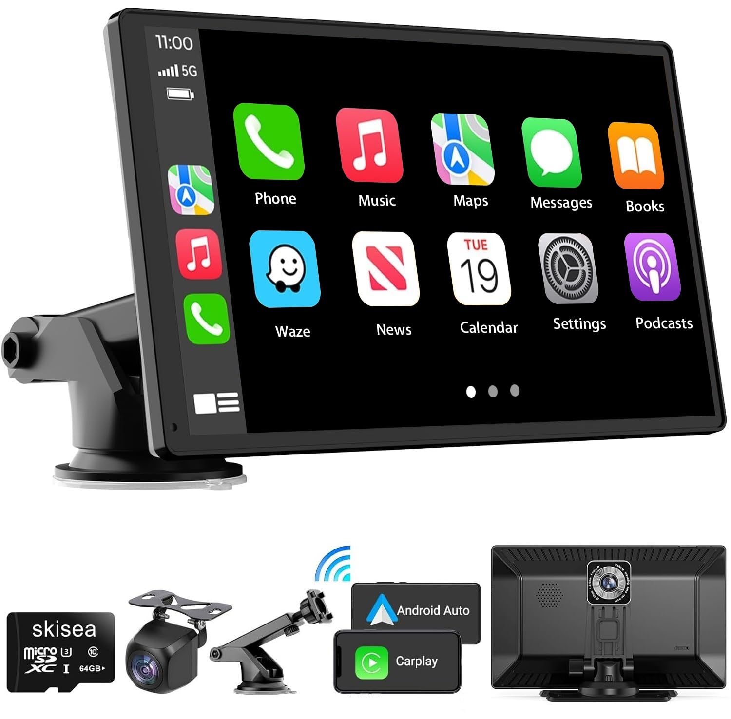 RLIERCI Portable Carplay Screen for Car, 9