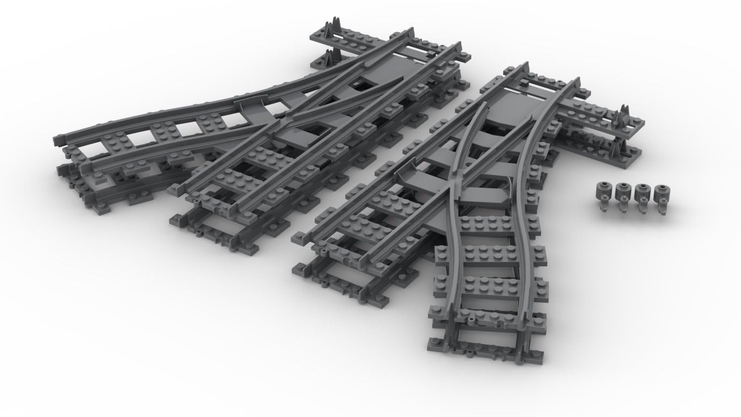 Set morbido – 4 morbidi con leva – compatibile con Lego, Q Bricks, Cobi, Mould King e molto altro ancora. – Per costruzioni di città & co. – Realizzato in ABS di alta qualità