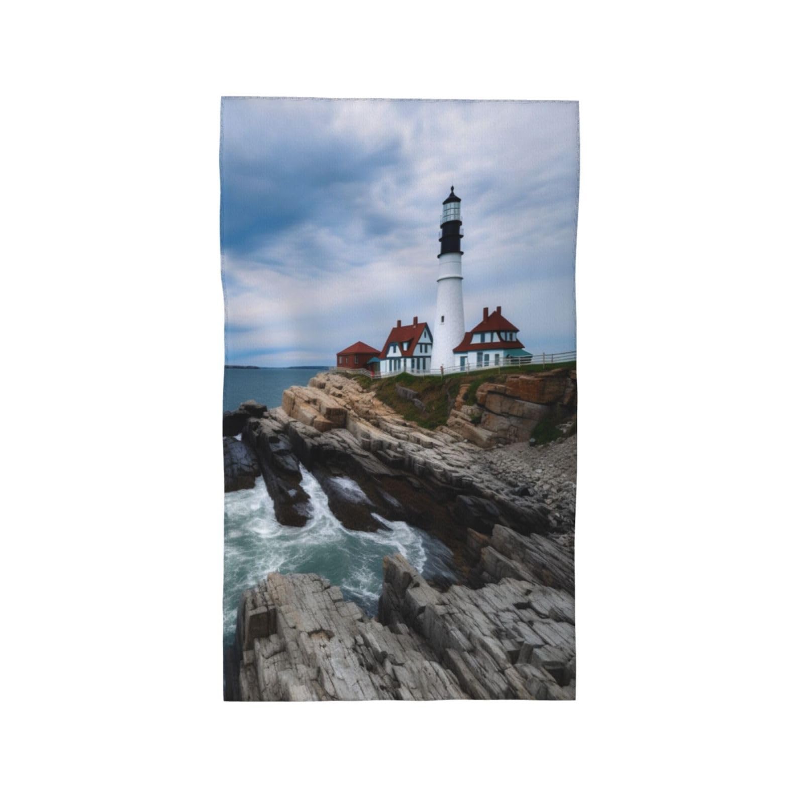 Lighthouse Beach Sky Hand Towels 27.5×16 in for Bathroom, Recipe Towel, Dish Towel Kitchen Towels Home Decor