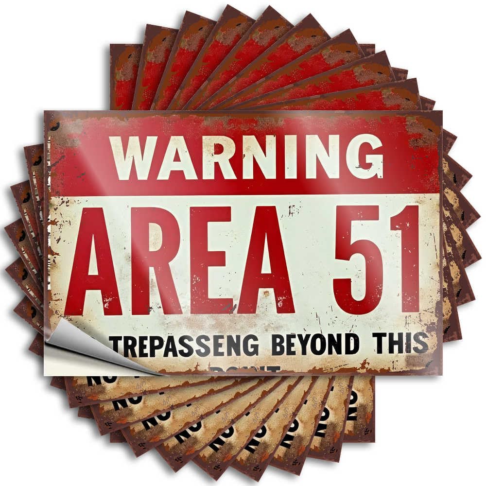 Vintage Tattoo Tumbler | Area 51: Unauthorized Entry Prohibited Great Adulting Sticker Pack(12X18CM)