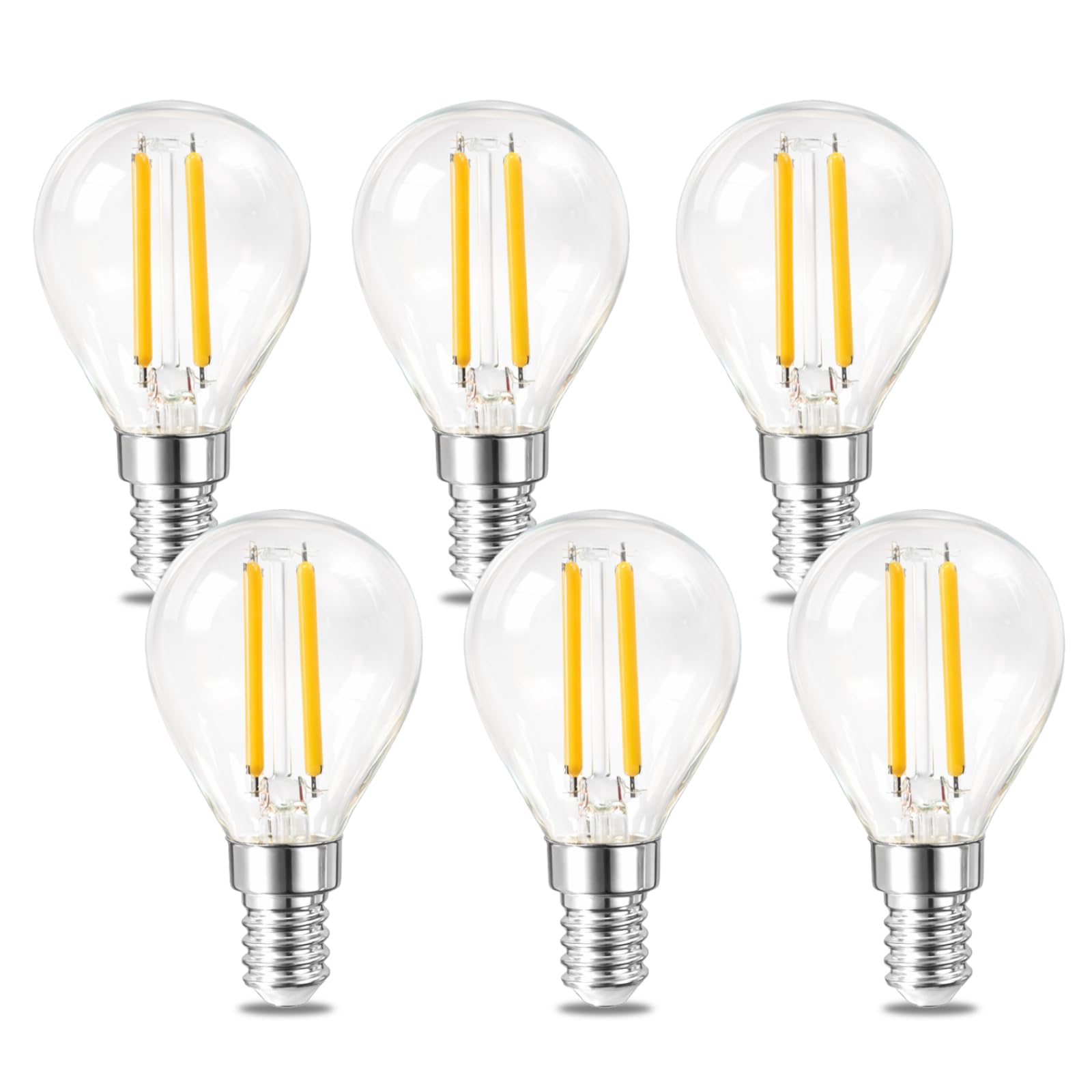 SPARKON E14 LED Light Bulb, 6W Equivalent to 60W, 806LM, P45 Small Screw Bulbs Warm White 2700K, LED Filament Bulb Vintage Retrò, SES Small Edison Screw Energy Saving, Non-Dimmable, Pack of 6 Units