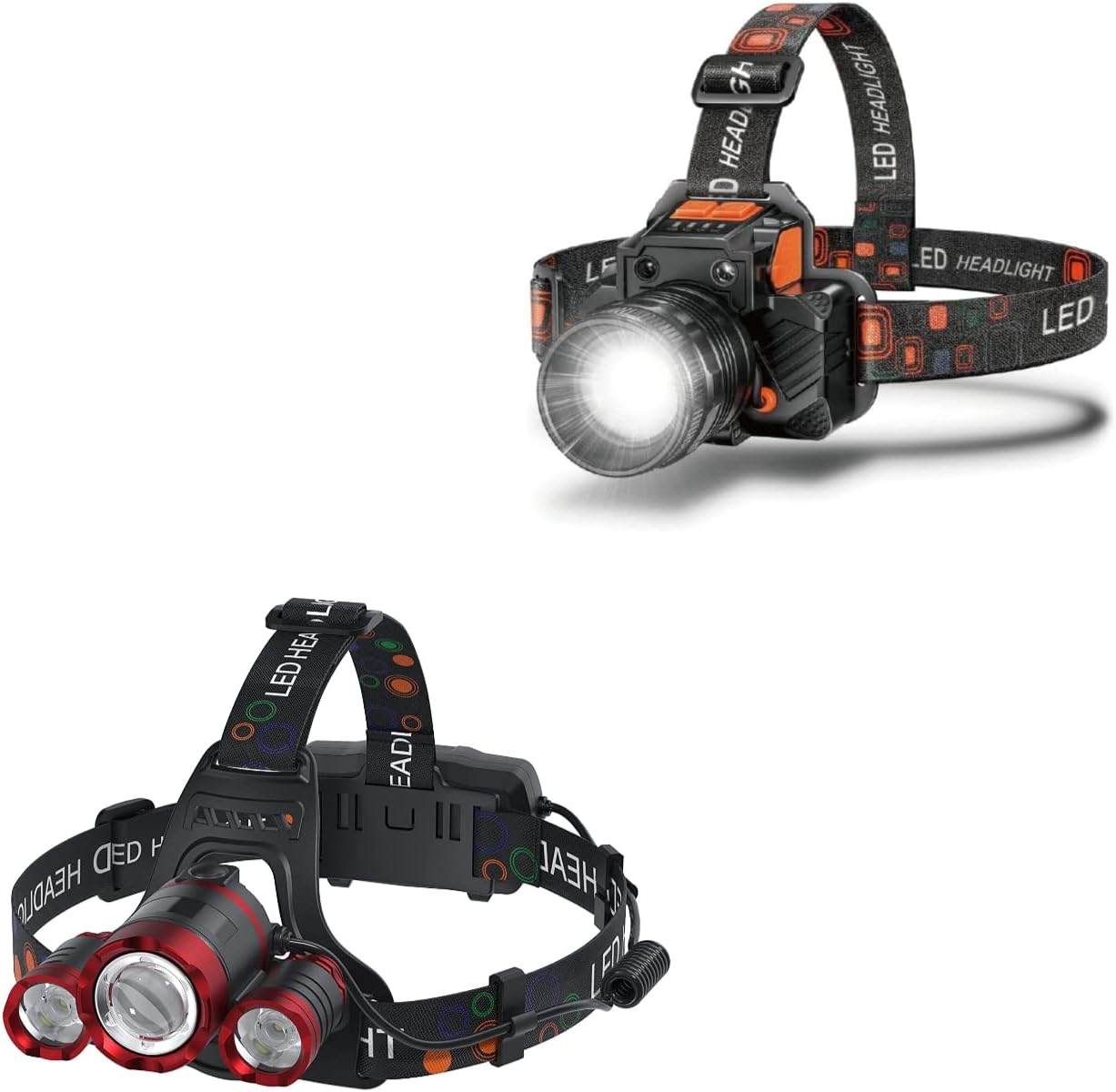 Beteray 6000 Lumens Super Brightest 4 Modes Head Lamp with 350 Lumens