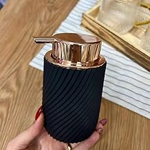 Generic Soap and Shower Gel Dispenser with Pump, Black with Rose Gold Finish, .mk
