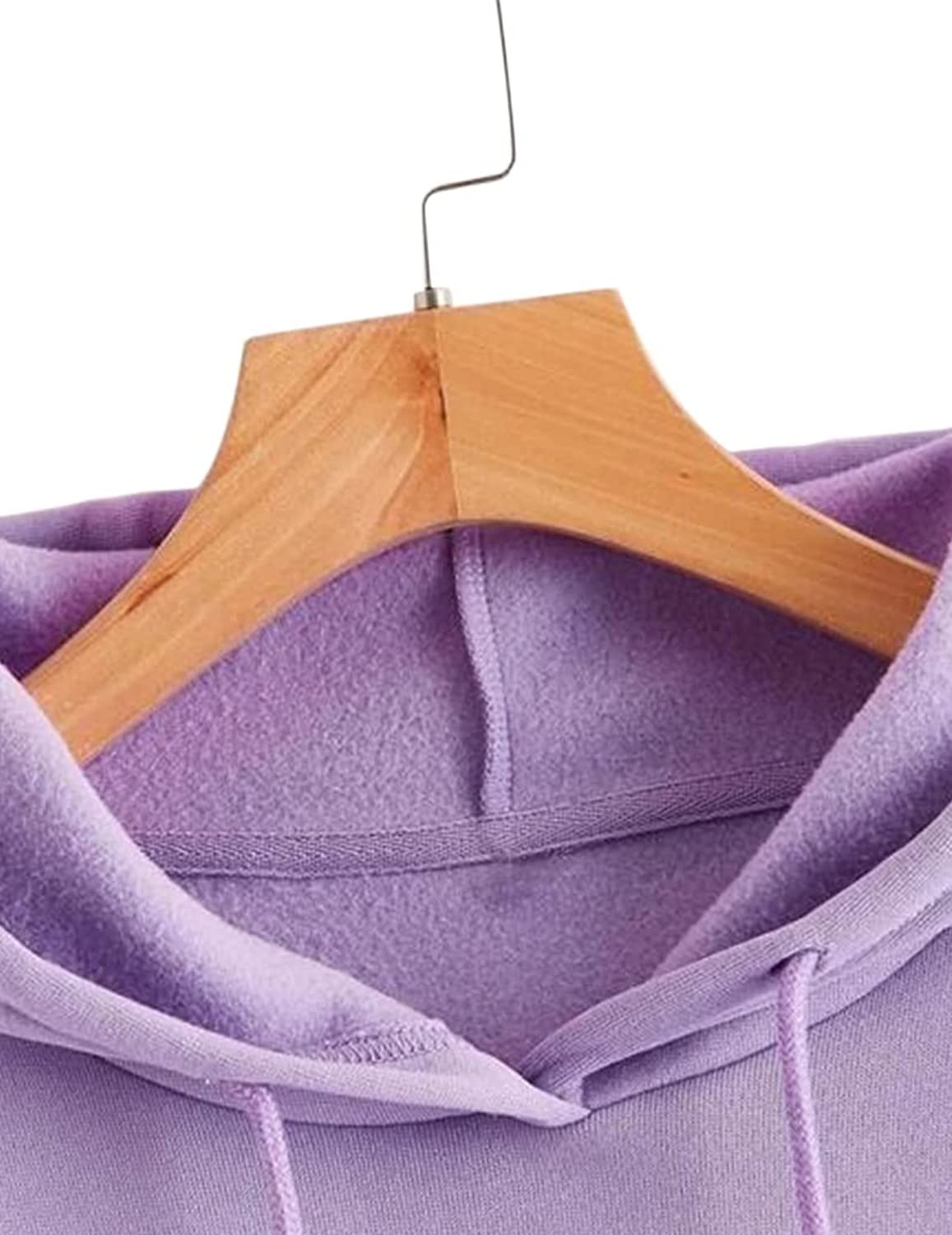 JUNEBERRY Bluza z kapturem z bawełny typu ring-spun z długim rękawem i eleganckim kołnierzem z kapturem o regularnym kroju, zimowa bluza z kapturem