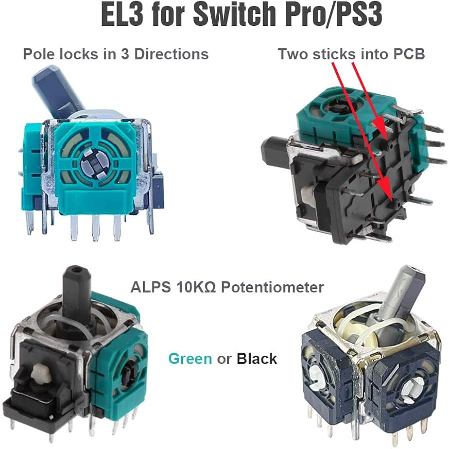 Amazon.com: ElecGear 4X Replacement Joystick (EL3 ALPS) + 4X Drift