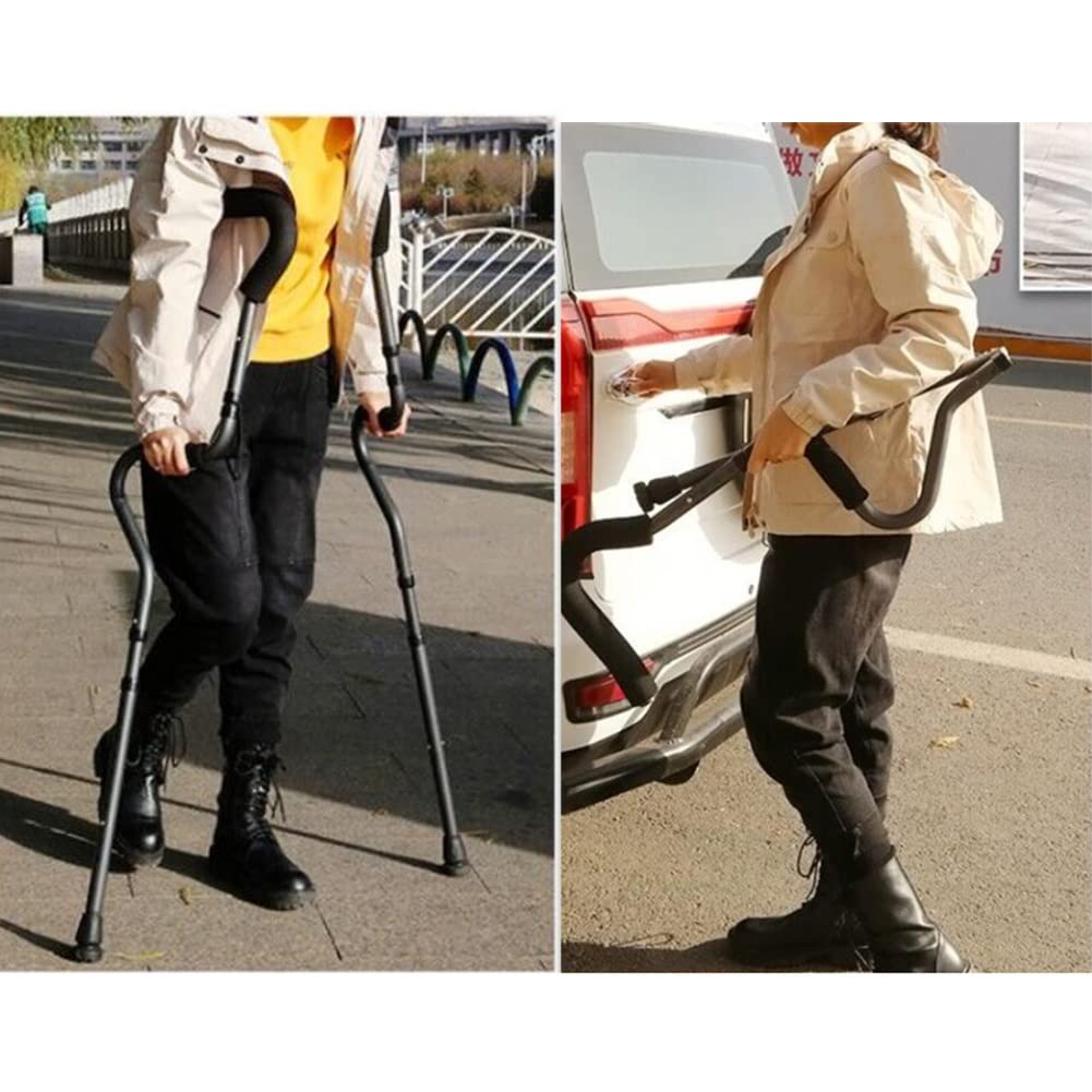 Ergonomiczne kule pod pachami (2 sztuki), kule dla dorosłych w kształcie litery S, składane kule do chodzenia, lekkie kule podróżne, rocznica urządzenia do poruszania się Lucky Star