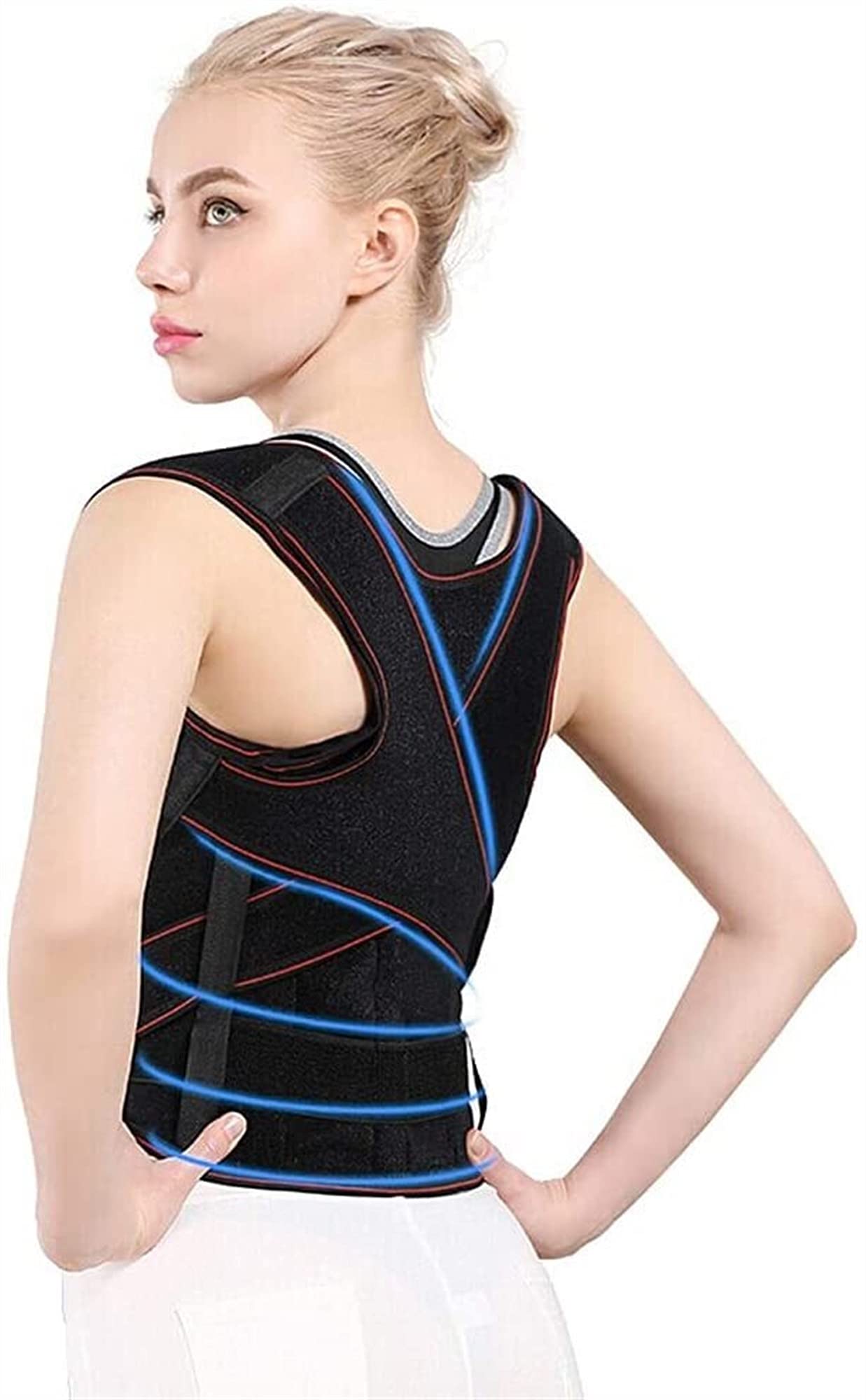 Corrector de Espalda, cinturón ortopédico para cifosis Masculina y Femenina, órtesis Invisible Ajustable para Hombros Altos y Bajos para Estudiantes.
