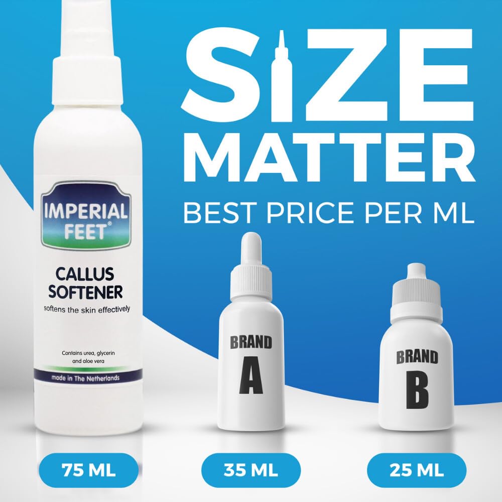 Imperial Feet Callus Remover for Feet Extra Strength Set – Callus Softener Spray + Stainless Steel Foot File, Hard Skin Remover for Dry Cracked Heels, Foot Dead Skin Remover for Pedicure - Image 4