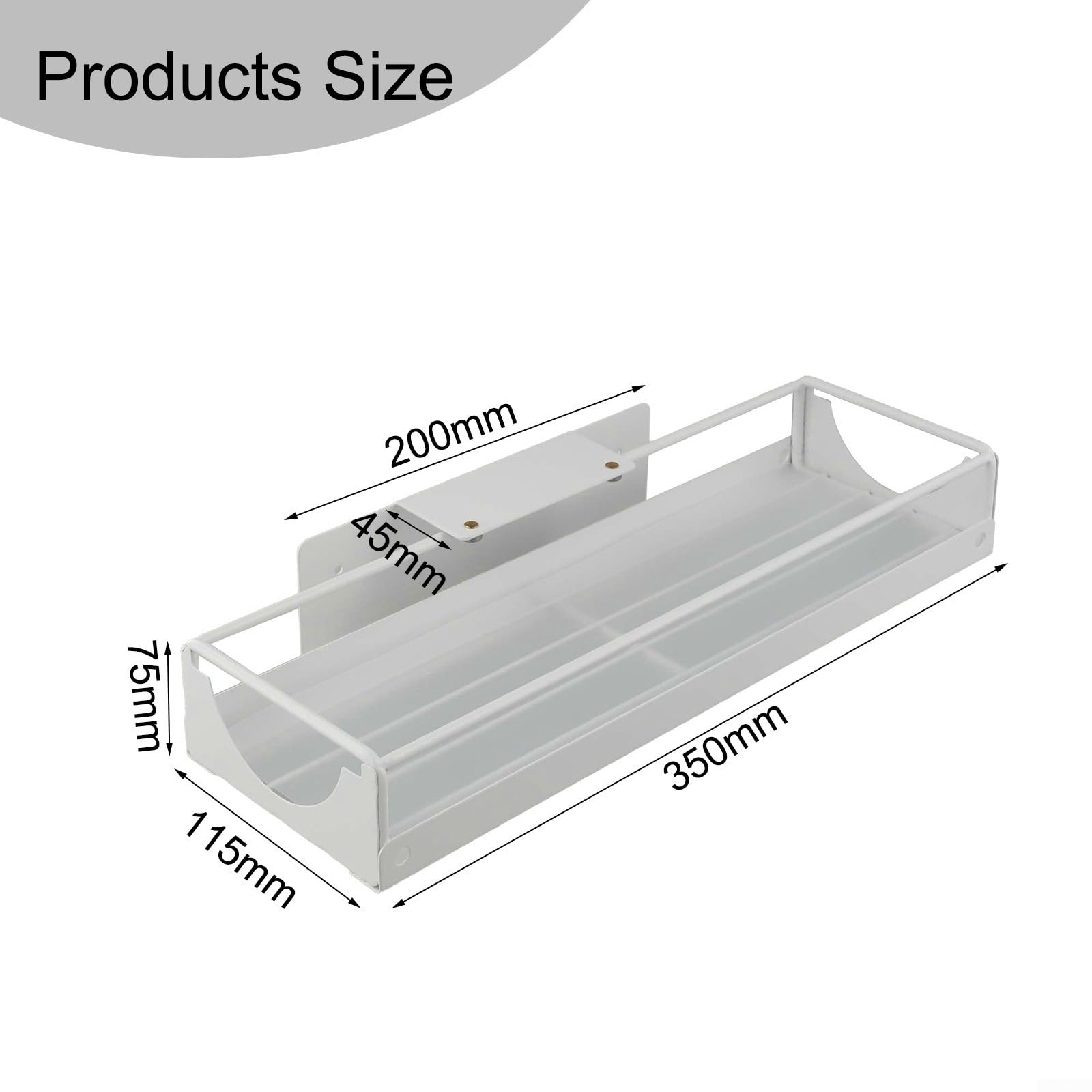 Organizer espandibile sotto il lavandino con cestino scorrevole, scaffale regolabile in acciaio inox per mobili da cucina e bagno, bianco o nero (bianco)