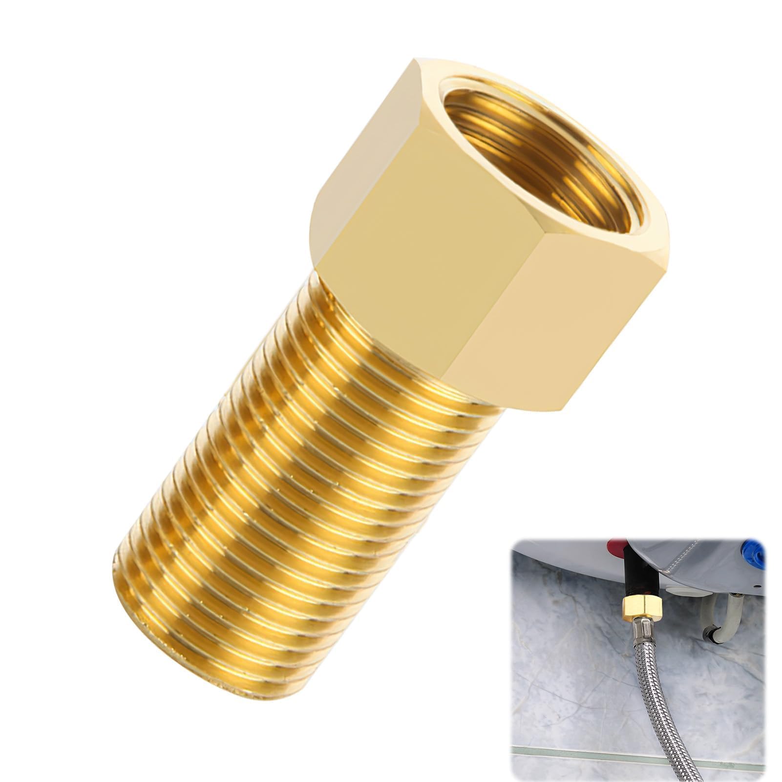 MroMax Raccordo per tubo filettato in ottone, 1/2 PT maschio x3/8 PT femmina, adattatore per boccola esagonale per il collegamento di tubi con estremità di diverse dimensioni, 2 pezzi