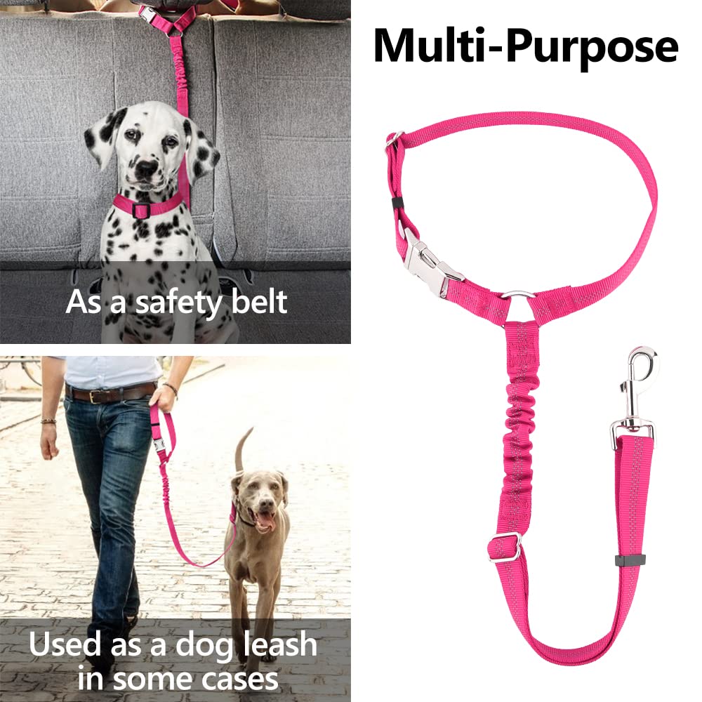 Plutus Pet Dog Seat Belt for Car Headrest, Reflective and Adjustable Restraint with Elastic Bungee for Safety, Vehicle Seatbelt Harness for Small Medium Large Dogs and Cats - image 6
