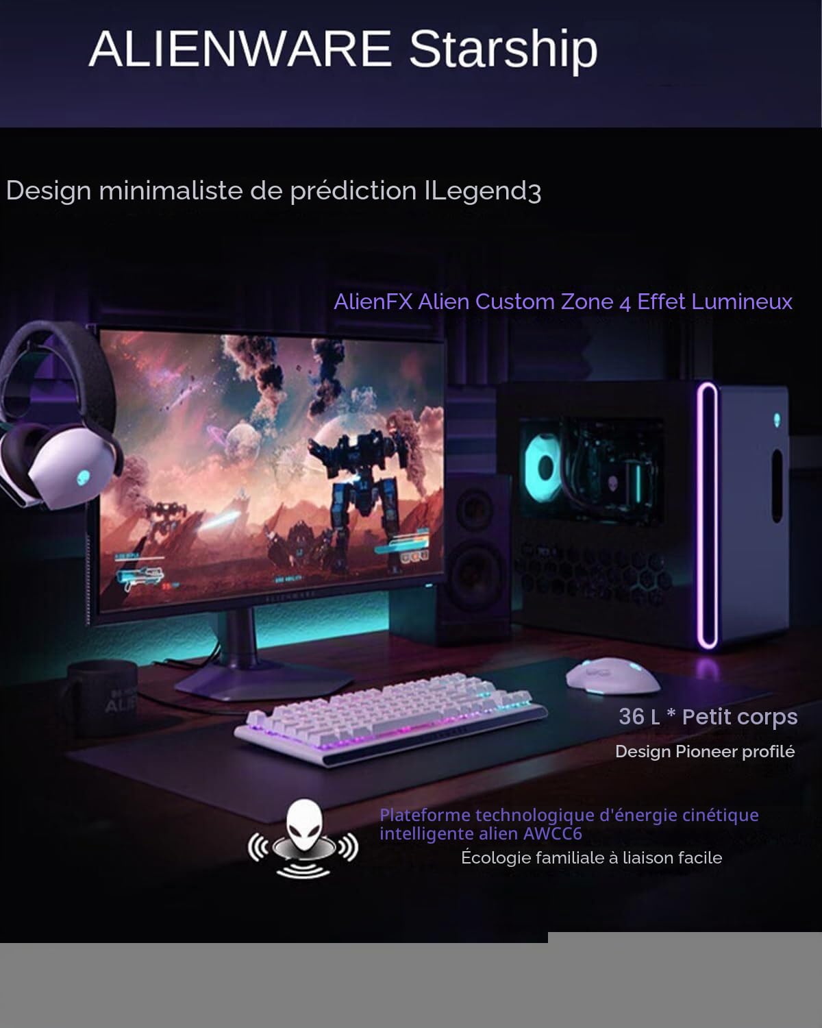 Alienware Aurora R16 - PC de Bureau Gaming - Intel Core Ultra 9 285K - 64 Go DDR5-8 to SSD - NVIDIA RTX 5080 16 Go - Refroidissement Liquide - WiFi 7 - Windows 11 Pro