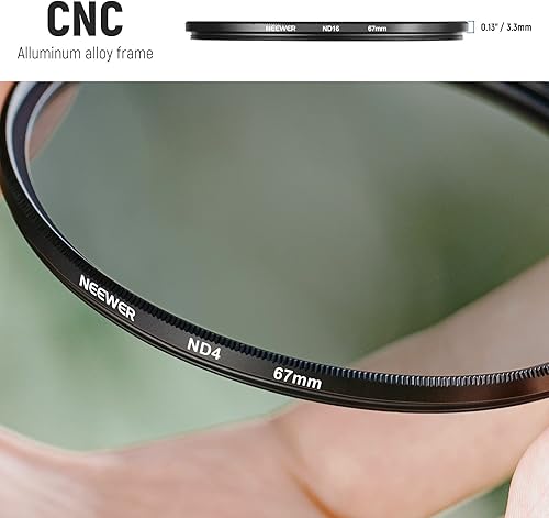 Miniatura 5 de Neewer Filtro de densidad neutra de 2.638in ND2 ND4 ND8 ND16 y kit de accesorios para Canon Rebel T5i T4i T3i T2i, EOS 700D 650D 550D 70D 60D 7D