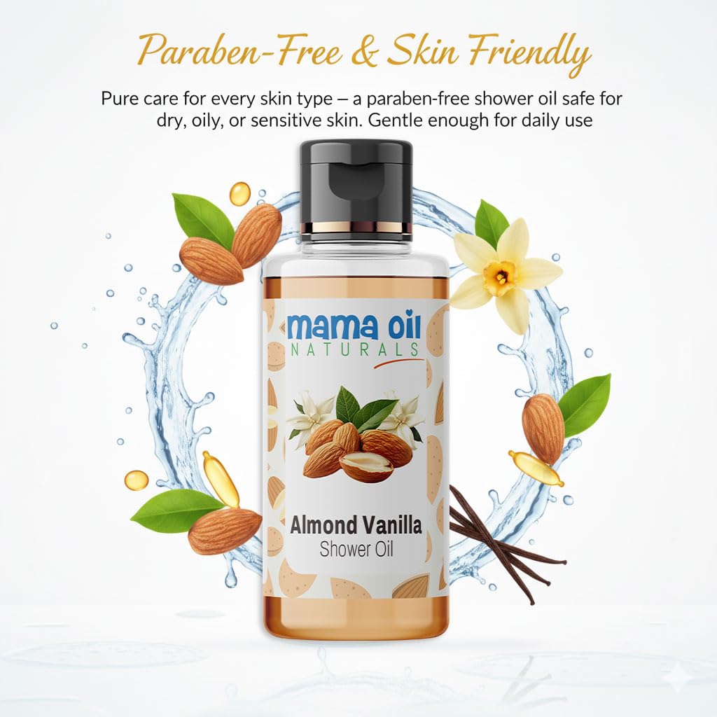 Almond Shower Oil for Bath | Deep Cleansing, Moisturizing & Light Body Wash Oil for Dry or Oily Skin | For Women & Men | Paraben Free | 50 ml 3