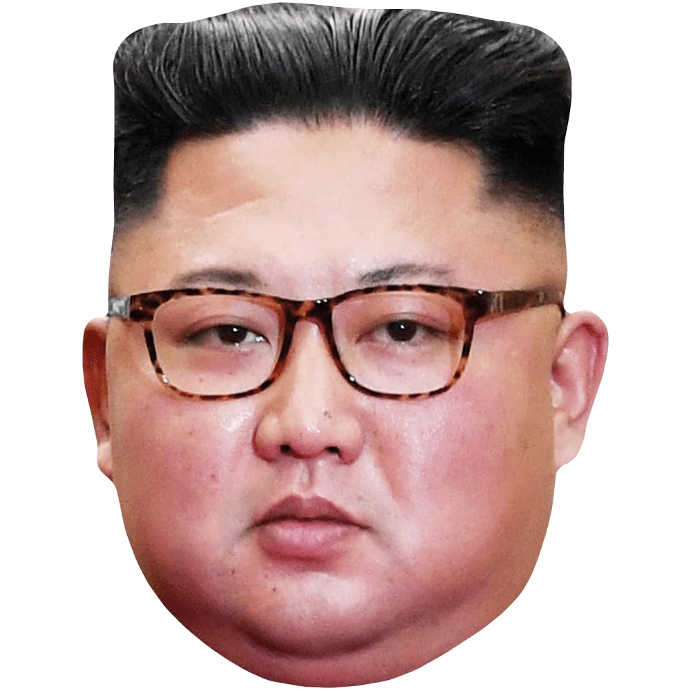 Kim Jong-un (Spectacles) Celebrity Mask, Flat Card Face, Fancy Dress Mask