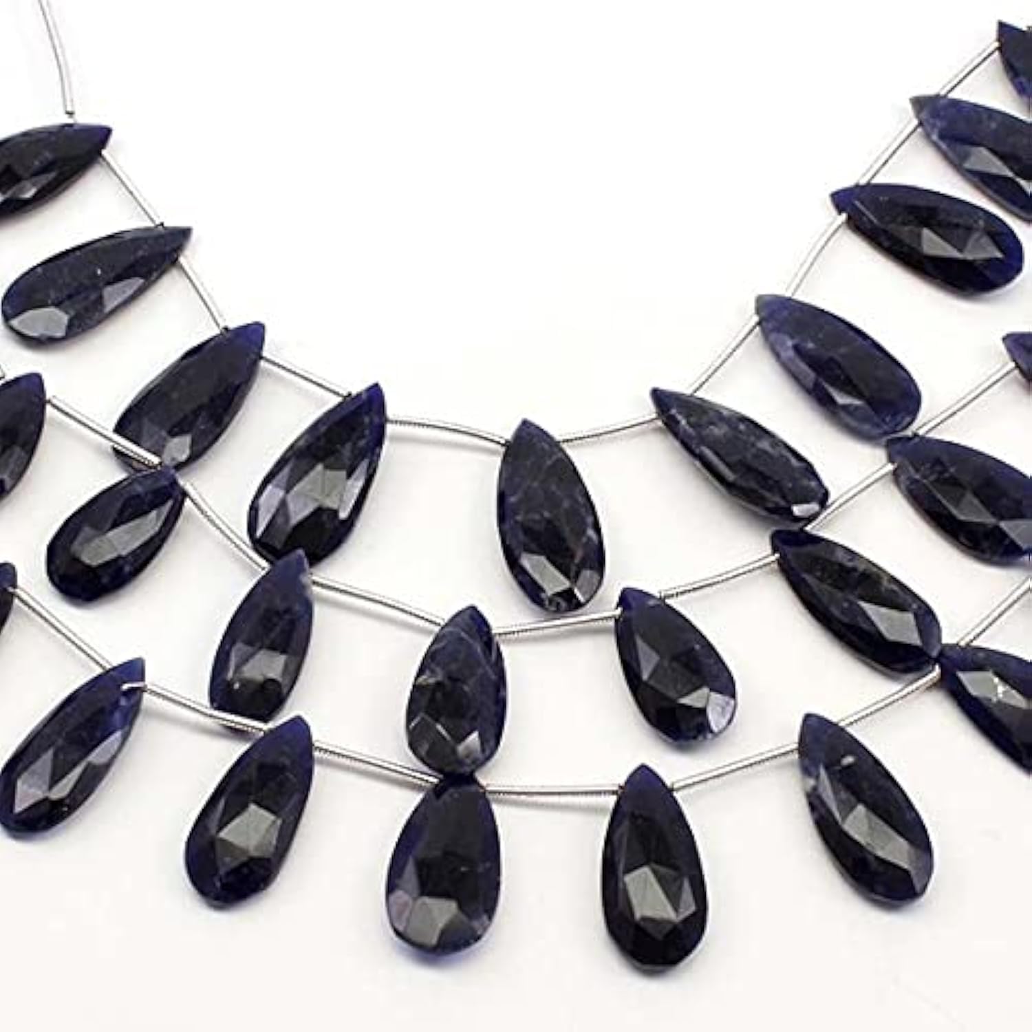 Sodalite faceted pears briolettes haut de gamme pour vos plus beaux bijoux artisanaux