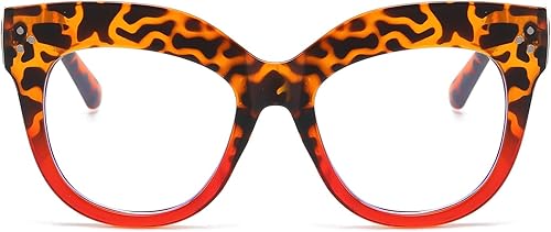 Miniatura 9 de LJCZKA Gafas de gran tamaño con bloqueo de luz azul, retro, gruesas, ojo de gato, para mujer, antifatiga ocular