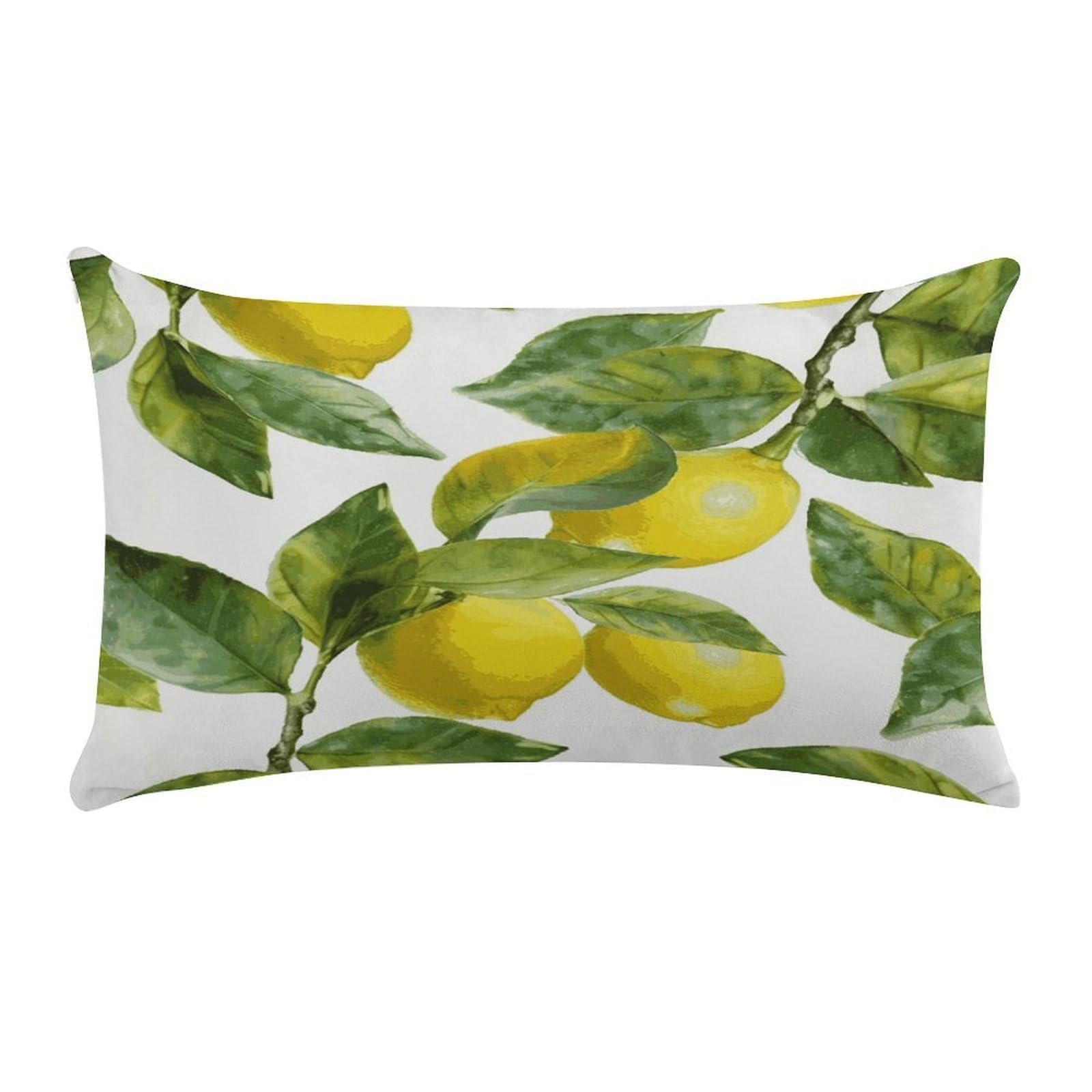 MUSM Lemon Branch Leaves Throw Pillow Cover Long Super Soft Pillowcase Luxury Plush Pillowcase Decorative Pillow Shams Anti-Fading Pillow Case Cushion Covers Cozy Pillow Protector