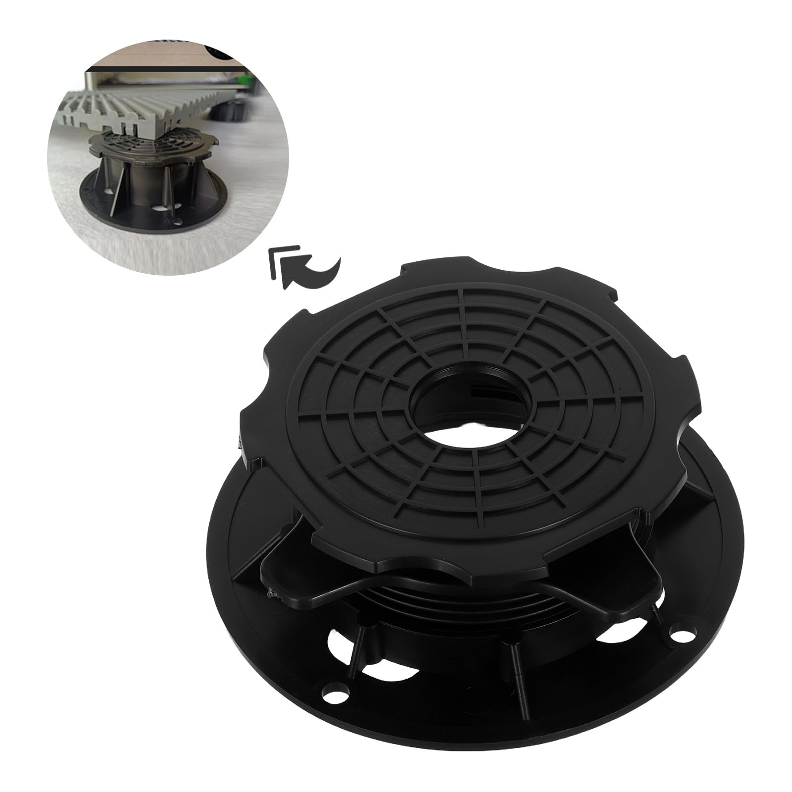 Sosoport 4 Soportes Ajustables para Terraza Exterior Pedestal de Plástico Resistente para Nivelar y Elevar Suelo de 22-40 MM Soporte para Tarimas y Adoquines Drenaje y Durabilidad UV