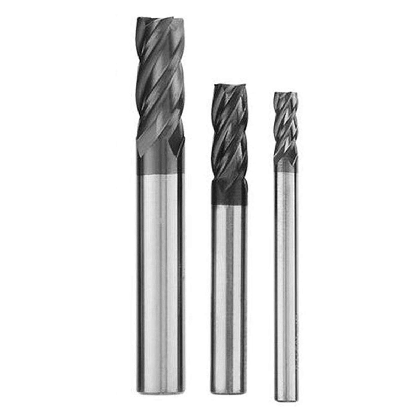Punte per trapano manuale a torsione, 3 pezzi da 4 6 8 mm in carburo cementato a 4 taglienti per fresatura a spirale
