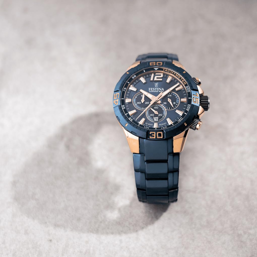 Festina F20524-1 Meski zegarek | Mechanizm kwarcowy, chronograf, kalendarz, wytrzymałe szkło mineralne, wodoodporne 10 ATM F20524/1 edycja specjalna