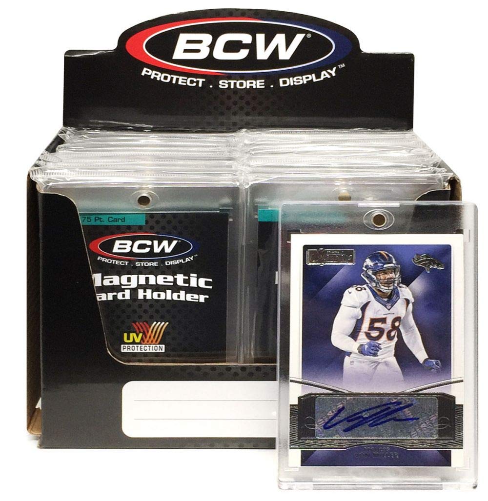 BCW Magnetic Card Holder - 75 PT Thickness - 18ct | Protective Display Card Case with Secure Gold Magnet Closure | UV Protection, Quick Access Design for Sports, Gaming, and Collectible Cards
