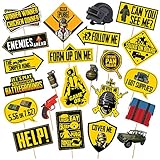Samyuktha 23 Pcs Pubg Birthday Photobooth Props for Party Supplies/Kids Birthday Zyozique Items (Set of 23)