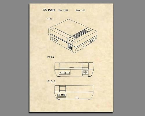 Miniatura 6 de Arte de patente de consola Nintendo - Arte de sala de juegos NES - Póster retro (8.5 x 11) - 337