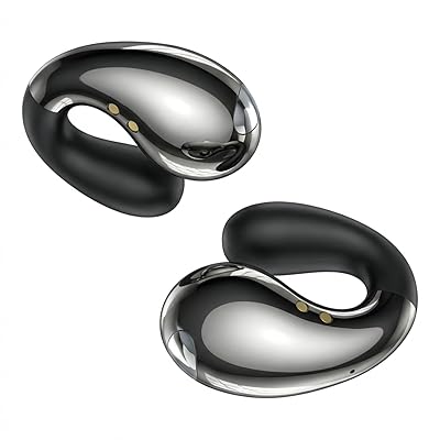 Ultra Ergonomic Clip-On Open Earbuds, Bone Conduction Over-The-Ear Headphones with Waterproof Design and Secure Fit for Small Ears, Obsidian Black