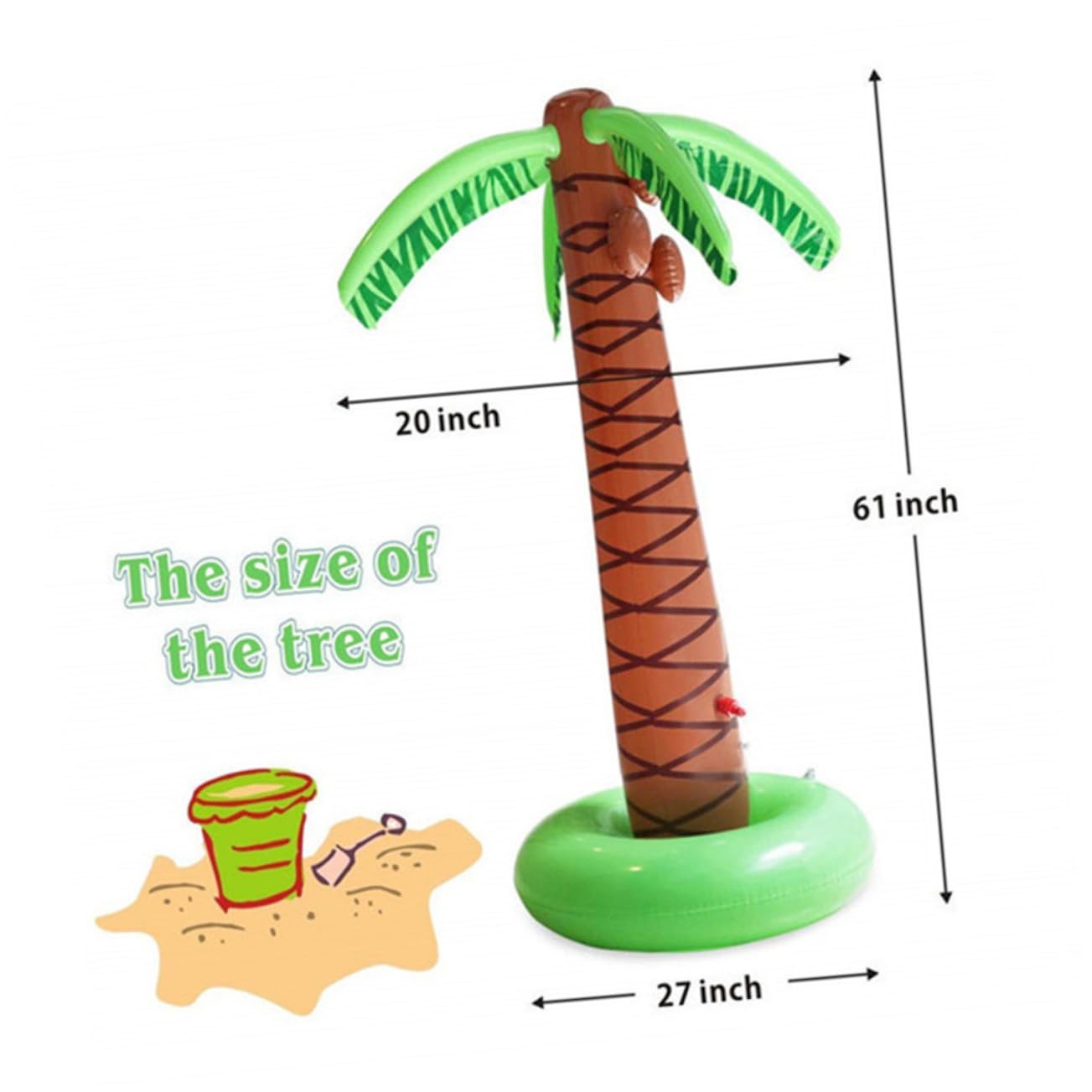 Jouet D'arrosage Gonflable Cocotier PVC pour Garçon et Filles Dehors