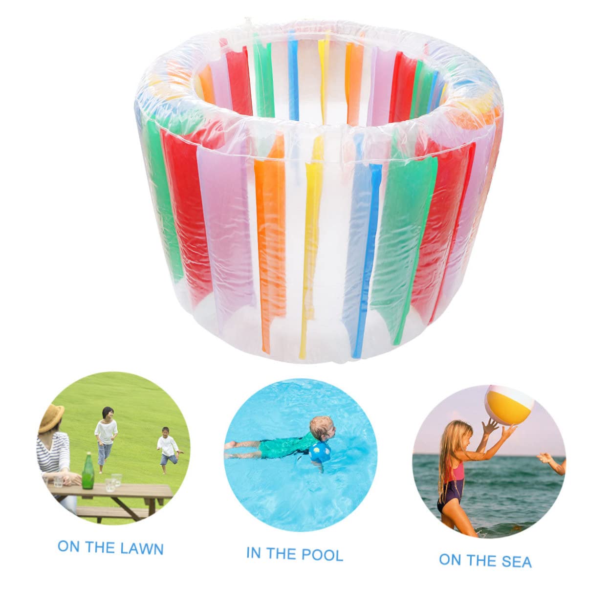 Juguete Inflable para Piscina de PVC 1pieza, Rodillo Flotante | Colorido, Protección de Aire Integrada, Inflado y Desinflado Rápidos, para Fiestas al Aire Libre