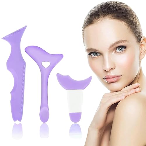 Miniatura 1 de ELUTNG Plantillas de delineador de ojos de silicona, herramienta de maquillaje reutilizable para delineador de ojos, rímel, pestañas, sombra de