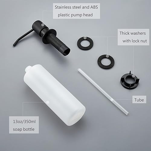 Miniatura 7 de Dispensador de jabón para fregadero de cocina negro mate, dispensador de loción para fregadero de cocina, dispensador de jabón para fregadero de