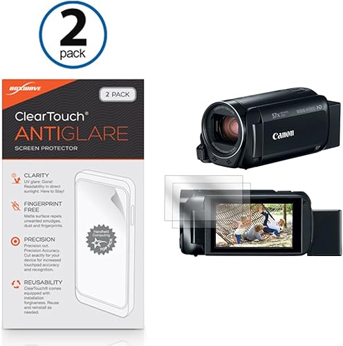 BoxWave Protector de pantalla compatible con Canon Vixia HF-R800 (protector de pantalla ClearTouch antirreflejo, 2 unidades), antihuellas, mate,